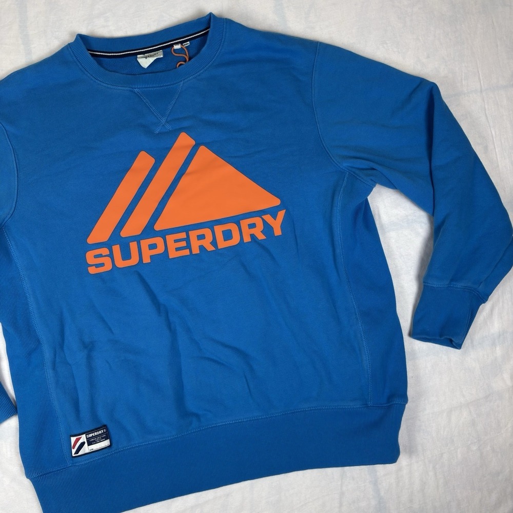 Superdry Sweatshirt Crew Neck Mountain Sport Mono Aqua Blue Mens 2XL